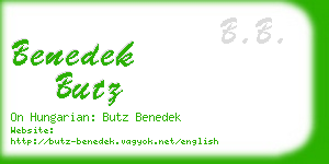 benedek butz business card